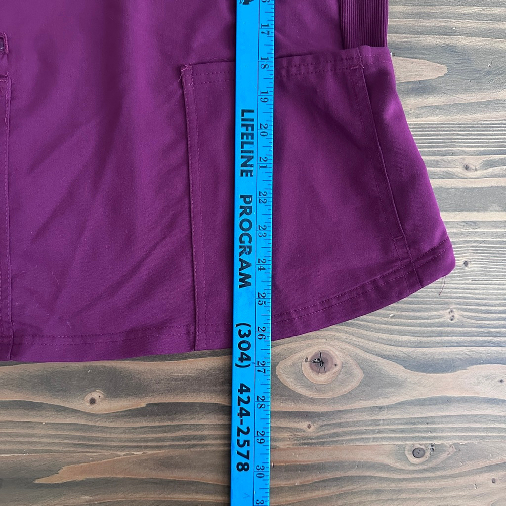 Dickies Balance Scrub Top Womens M Wine V Neck Stretch Nurse Uniform DK875 - Picture 7 of 7